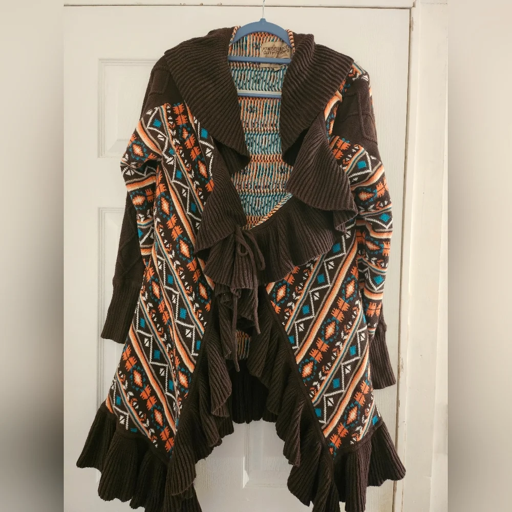 Powder River Outfitters Panhandle Cardigan, Shawl, Wrap. Aztec, Southwest‎